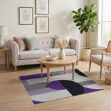 Geometric Modern Purple Purple Geometric Abstract Area Rug