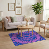 Floral Vintage Purple Purple Mandala Floral Area Rug