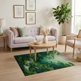 Lush Forest Waterfall Area Rug