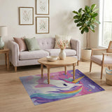 Magical Unicorn Starry Sky Kids Area Rug