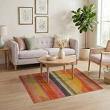 Vibrant Sunburst Stripe Area Rug