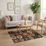 Distressed Vintage Terracotta Tile Area Rug