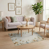 Magnolia Floral Frame Area Rug