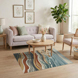 Coastal Waves Beach Area Rug