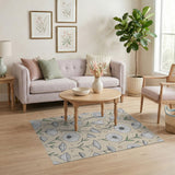 Beige Whimsical Floral Mushroom Line Art Rug