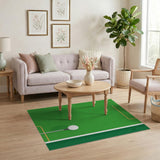 ODIKA Washable Golf Course Area Rug - Low Pile Non-Slip Putting Green Carpet