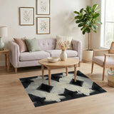 Black White Dotted Diamond Geometric Rug