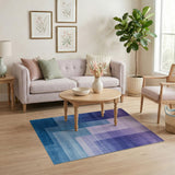 Geometric Blue Teal Modern Area Rug