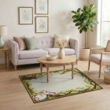 Whimsical Bunny Cherry Blossom Border Rug