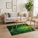 Sunlit Emerald Forest Stream Rug