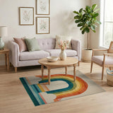 Rainbow Arch Cloud Geometric Area Rug