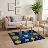 Kids Cartoon Solar System Kids Cartoon Area Rug