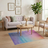 Vibrant Ombre Rainbow Gradient Area Rug