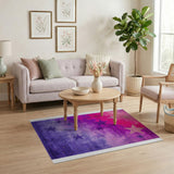 Dreamy Pink to Purple Starry Gradient Area Rug