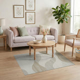 Beige Abstract Wave No. 6 Area Rug