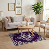 Purple Ornate Persian Medallion Area Rug