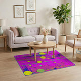 Neon Circuit Multi-Color Geometric Area Rug