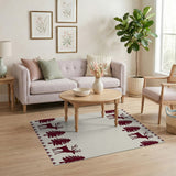 Festive Reindeer Fir Tree Silhouette Area Rug