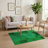 Emerald Green Geometric Abstract Area Rug