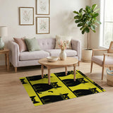 Cheeky Black Cats Sunny Yellow Area Rug