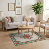 Multi-color and Patterns Ornate Red Floral Medallion Area Rug