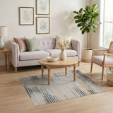 Distressed Grey Diagonal Stripe Area Rug
