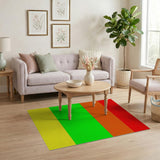 Vibrant Red Orange Green Yellow Stripe Area Rug