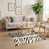 Brown Abstract Stripe Area Rug