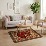 Charming Red Fox Floral Persian Rug