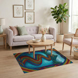 Rainbow River Braided Multi-Color Area Rug
