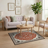 Red Red Medallion Traditional Persian Area Rug