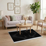 ODIKA Washable Black and White Abstract Geometric Modern Area Rug - Low Pile