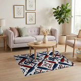 Nautical Navy Anchors Oars Coastal Rug