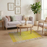 Vibrant Yellow Geometric Modern Area Rug