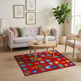 Multi-color and Patterns Vibrant ABC Alphabet Kids Area Rug