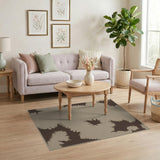 Beige Abstract Brown Splatter Area Rug