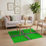 Pixelated Green Meadow Roundabout Area Rug