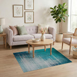 Teal Distressed Vintage Area Rug