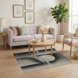 Abstract Black and White Abstract Geometric Black White Area Rug