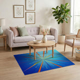 Vibrant Rainbow Burst Geometric Area Rug