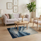 Blue and Teal Layered Blue Mountains Area Rug