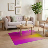 Radiant Pink Orange Yellow Gradient Striped Area Rug