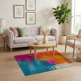 Geometric Modern Multi-color and Patterns Vibrant Geometric Abstract Area Rug