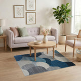 Abstract Blue Wave Abstract Area Area Rug