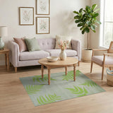 Lime Green Fern Leaf Area Rug