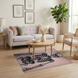 Pink Skeleton Anatomy Area Rug
