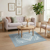 Traditional Persian Blue Persian Floral Medallion Area Rug