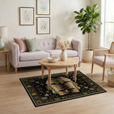 Rustic Bear Deer Wilderness Reflection Rug