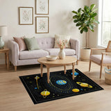 Retro Pixel Solar System Area Rug