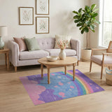 Rainbow Fish Stars Kids Area Rug